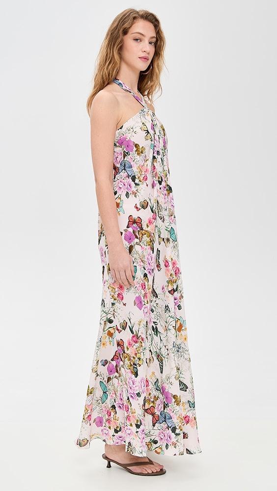 L'AGENCE Geneva Butterfly Keyhole Halter Maxi Dress | Shopbop Product Image