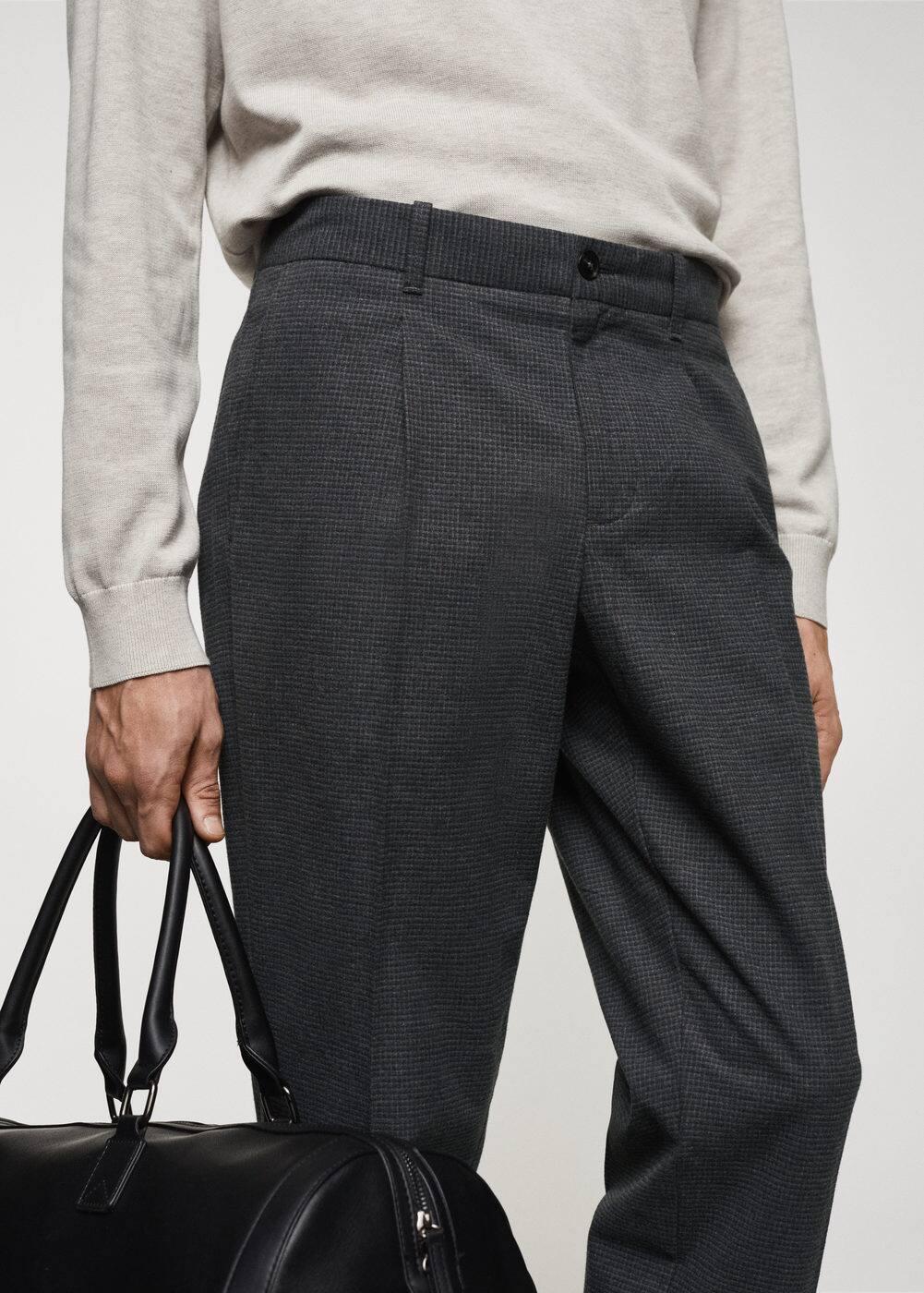 Mango Mens Slim-Fit Cotton Pants Product Image