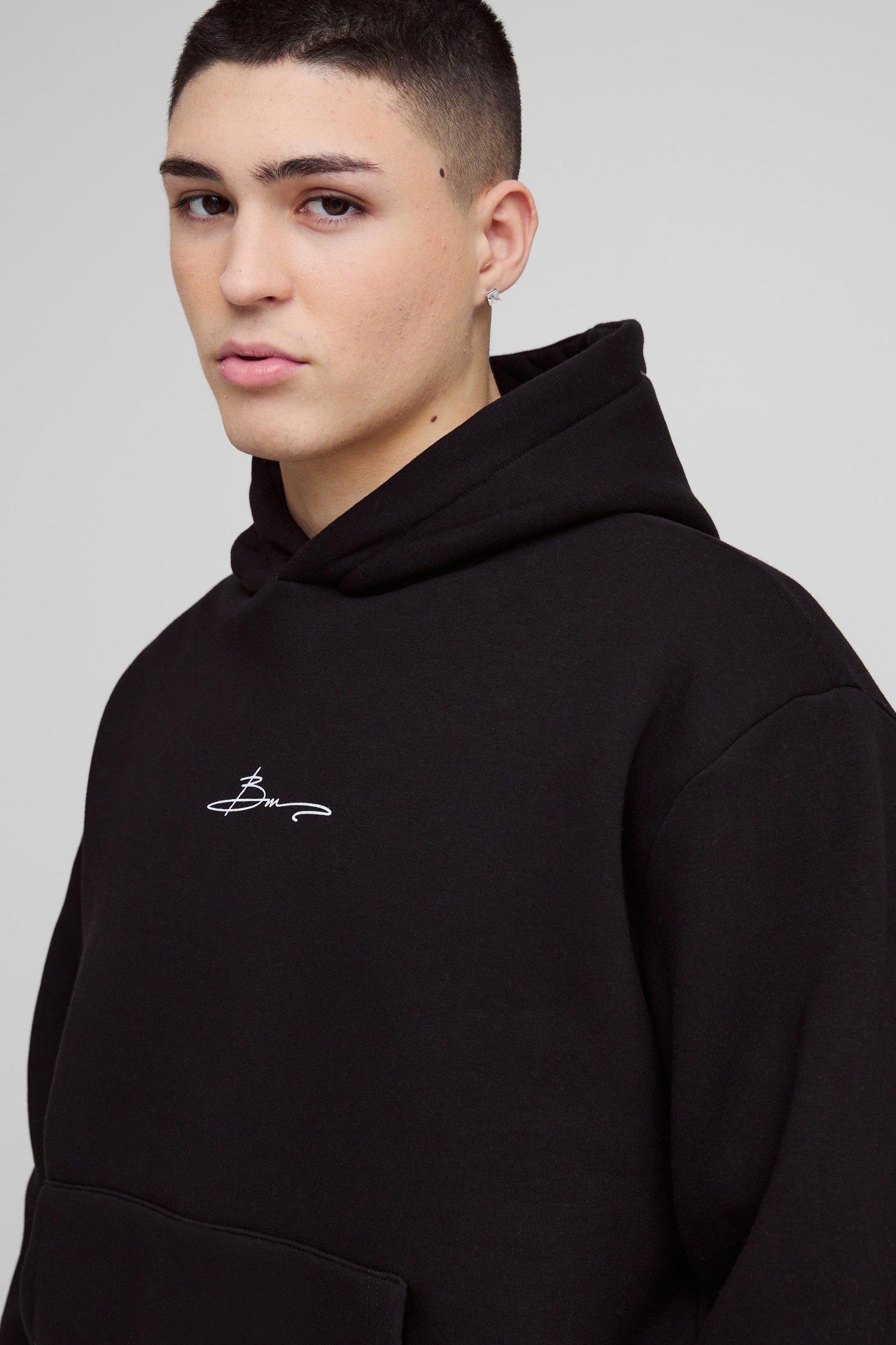 Oversized Boxy Man Print Flare Stacked Hooded Tracksuit | boohooMAN USA Product Image