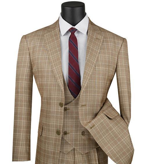 Renaissance Collection - Regular Fit 3 Piece Suit Camel Product Image