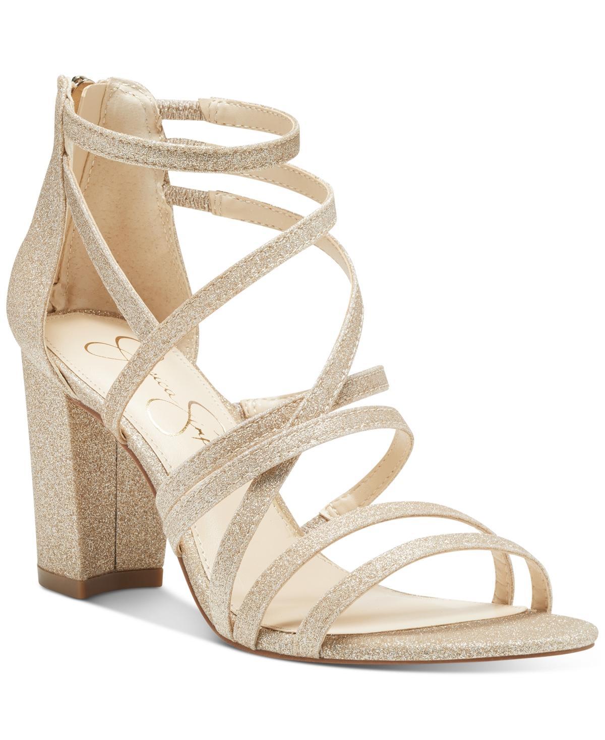 Jessica Simpson Stassey Glitter Strappy Block Heel Sandals Product Image