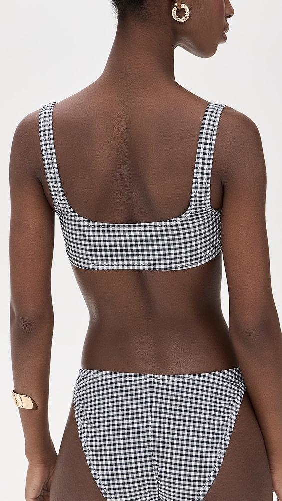 Good American Gingham Square Neck Bikini Top | Shopbop Product Image