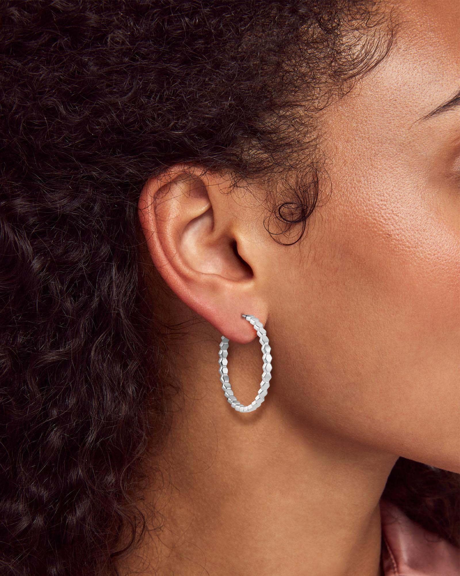 Davis Small Hoop Earrings in Sterling Silver Product Image