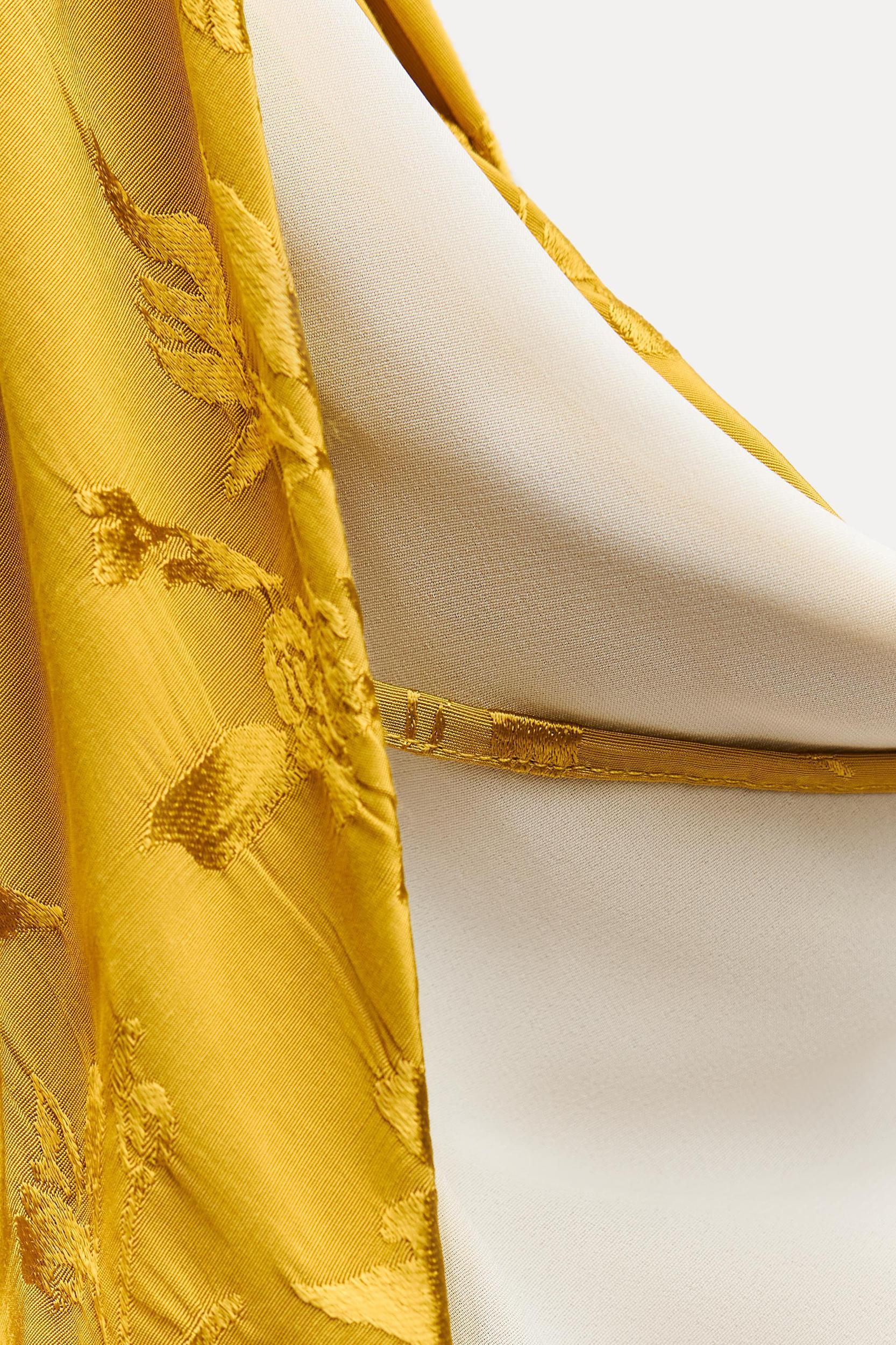 SATIN EFFECT JACQUARD MIDI DRESS Product Image