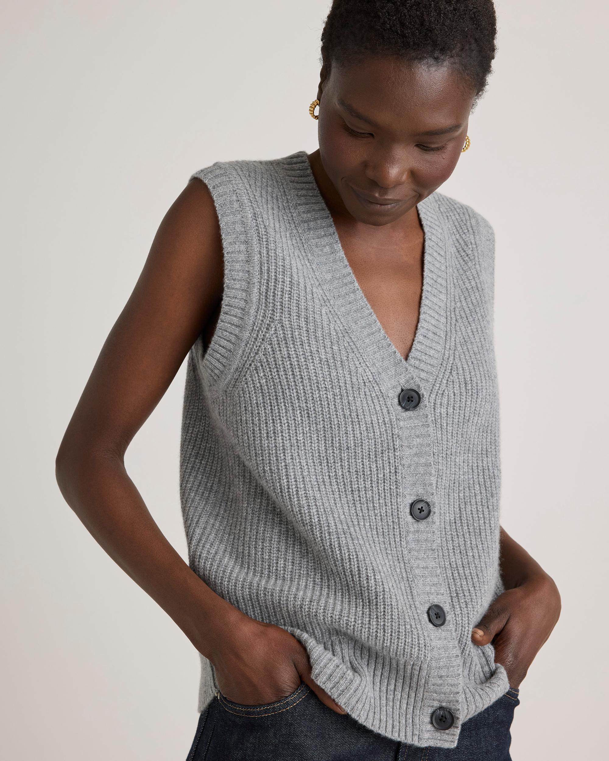 Quince | Women's Mongolian Cashmere Fisherman Sweater Vest Product Image
