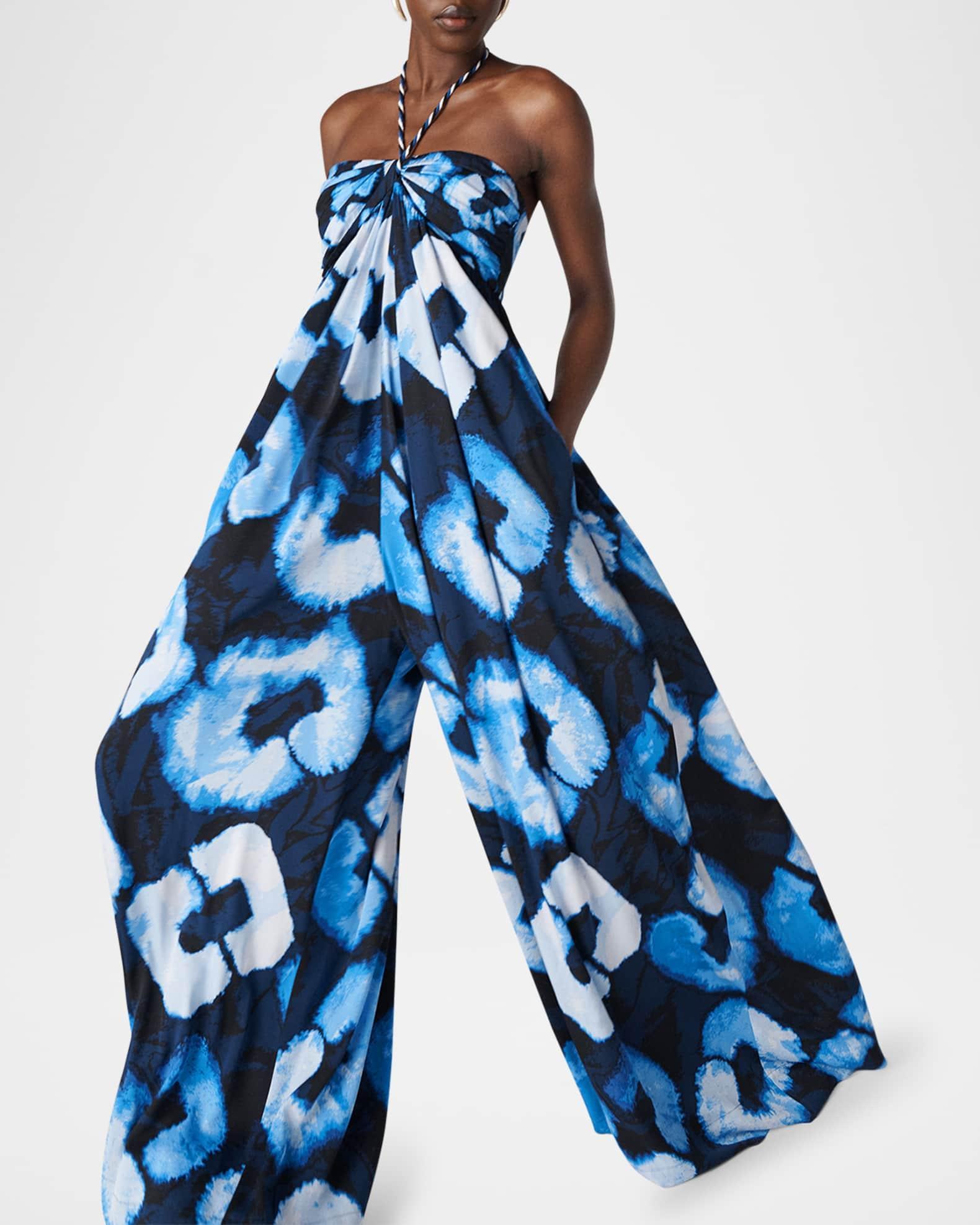 Aphrodite Wide-Leg Silk Halter Jumpsuit Product Image