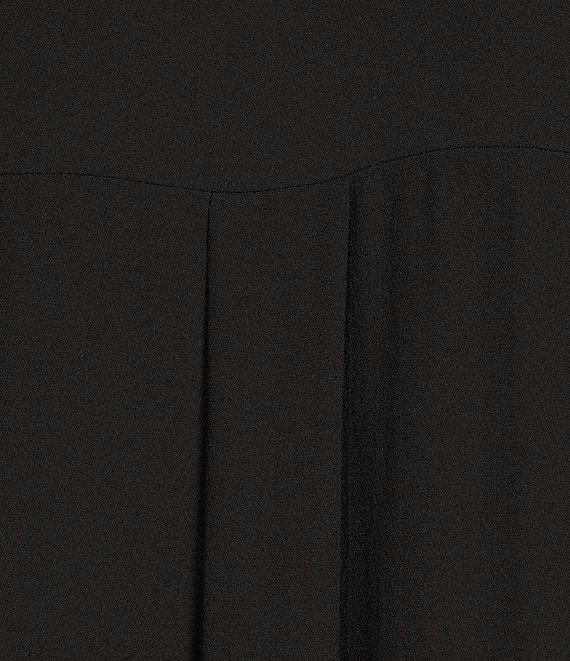 Eileen Fisher Silk Georgette Crepe Notch Collar Long Sleeve Button Front Dress Product Image