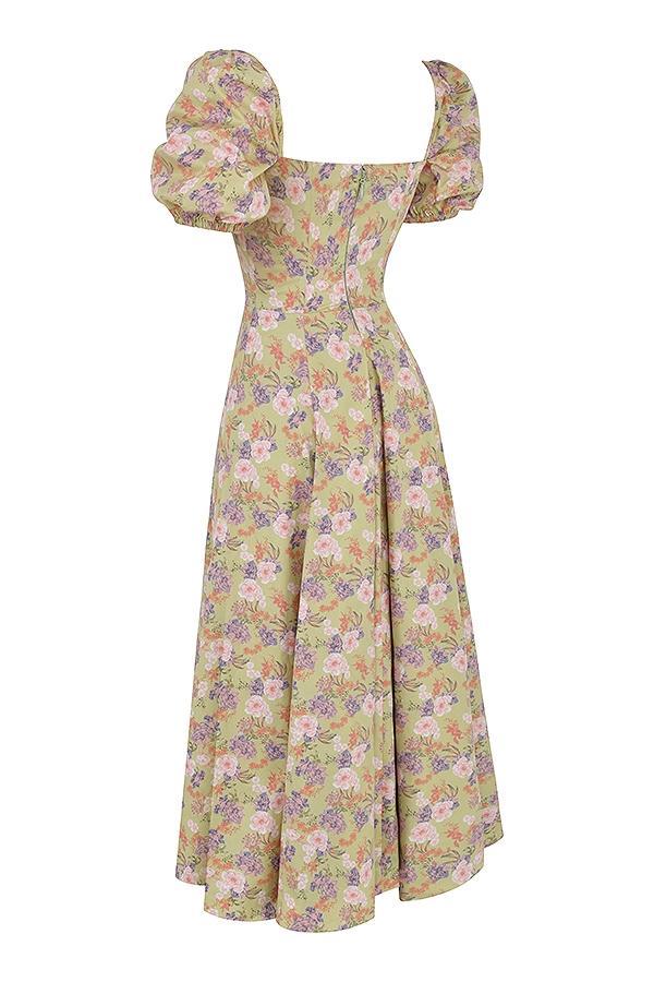 Tallulah Peony Print Puff Sleeve Midi Sundress Product Image