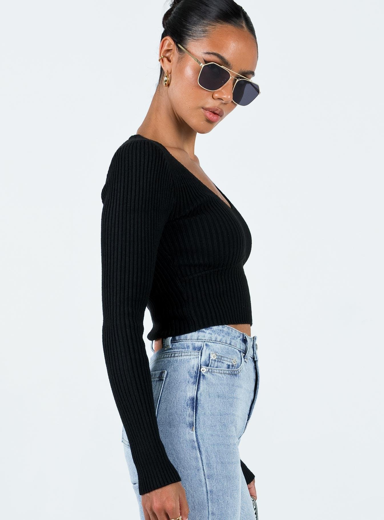 Meier Long Sleeve Top Black Product Image