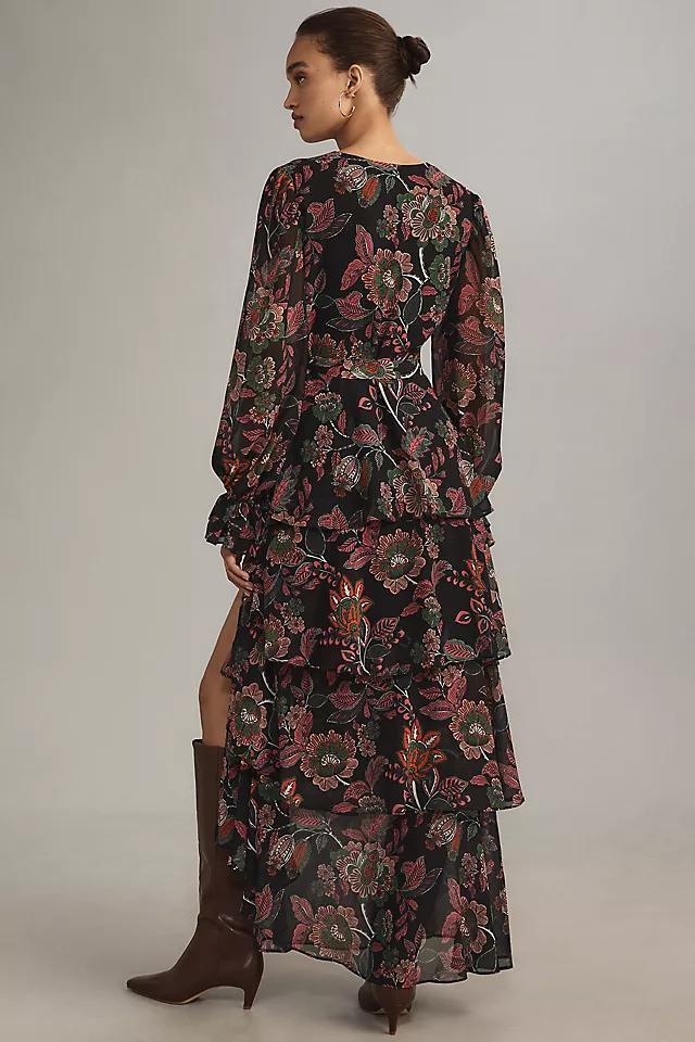 Hutch Long-Sleeve V-Neck Wrap Maxi Dress Product Image