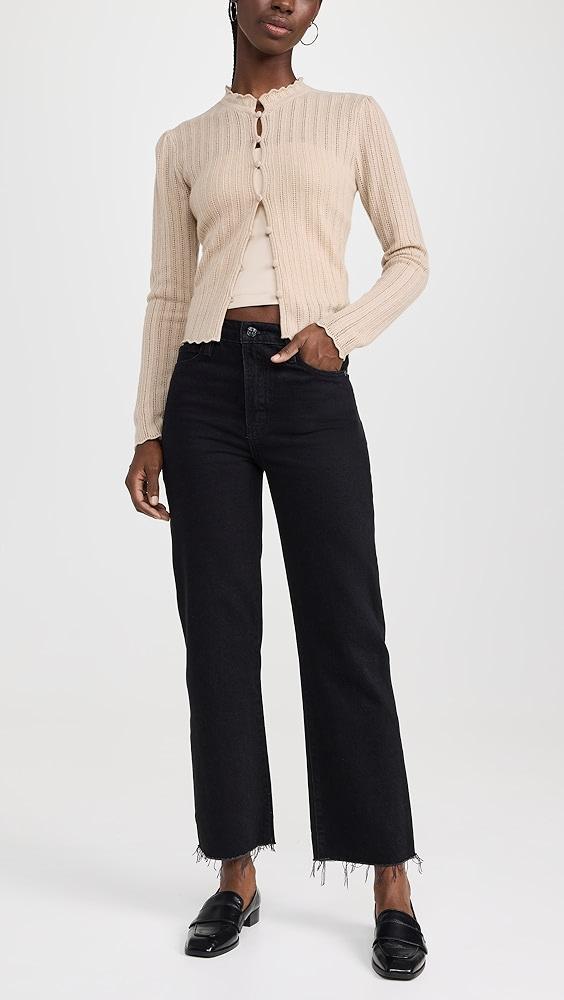 FRAME Le Jane Crop Raw Fray Jeans | Shopbop Product Image