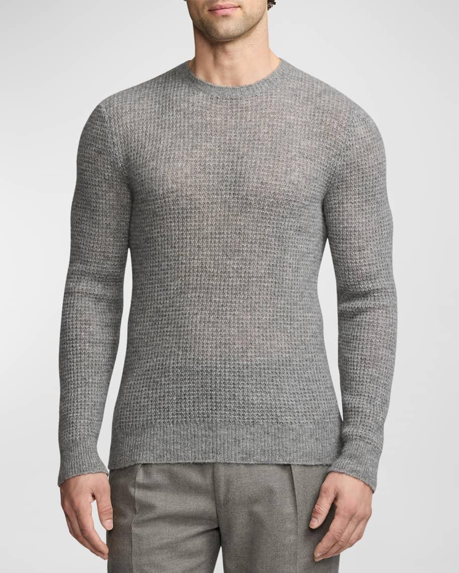 Mens Textured Cashmere-Silk Sweater Product Image