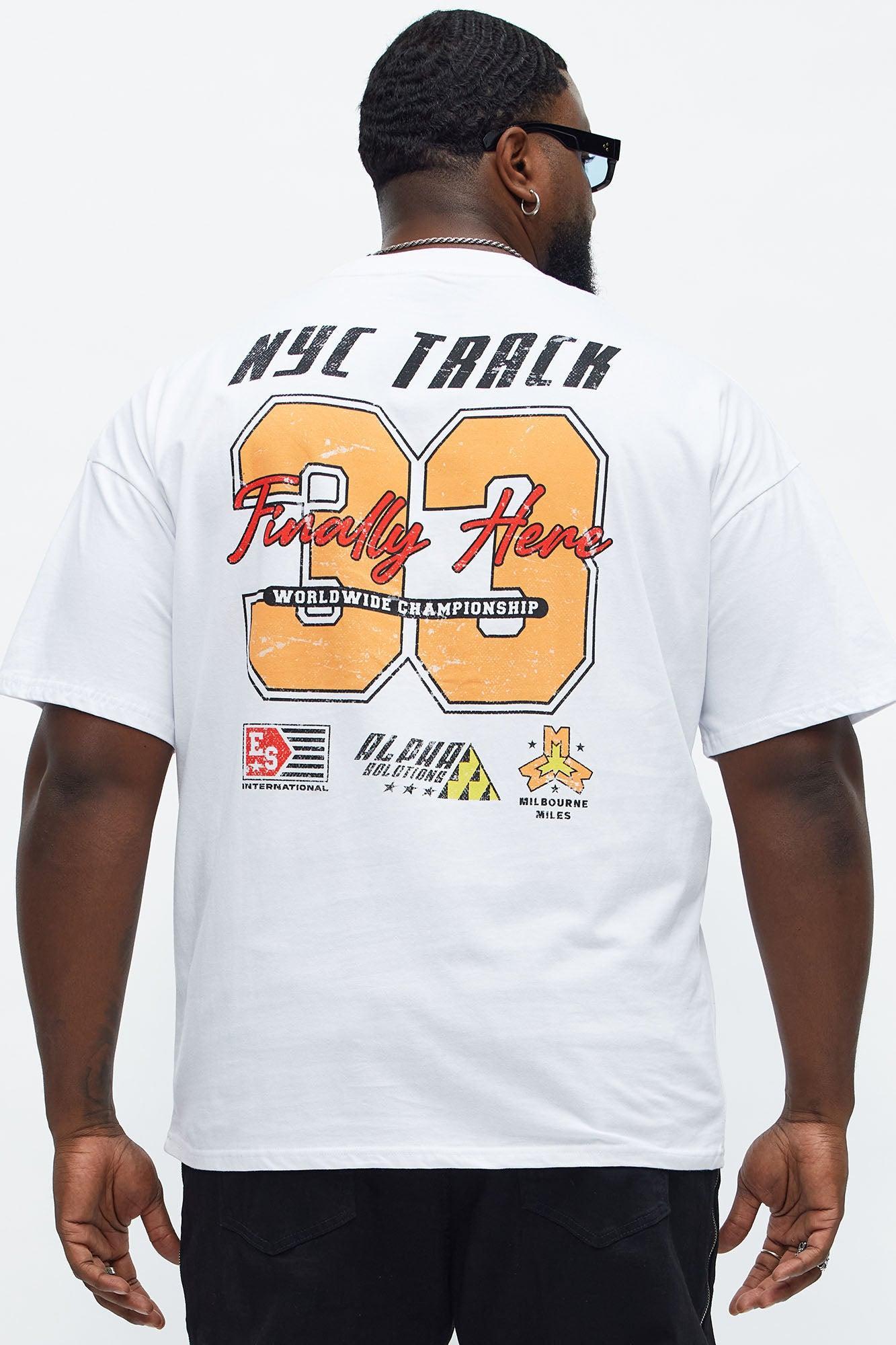 NYC Track Oversized Short Sleeve Tee - White Product Image