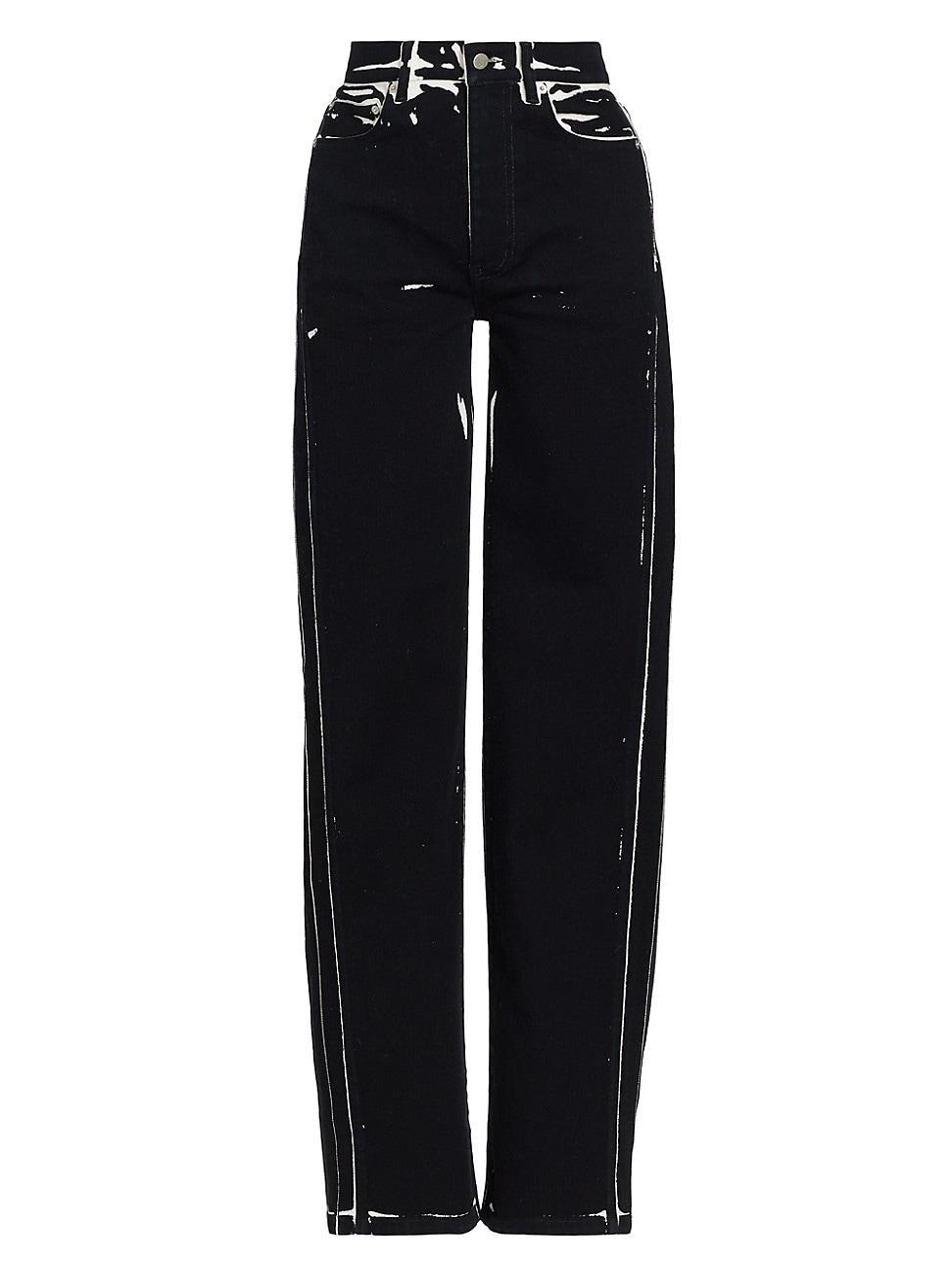 Womens Ryman Printed Mid-Rise Straight-Leg Jeans Product Image