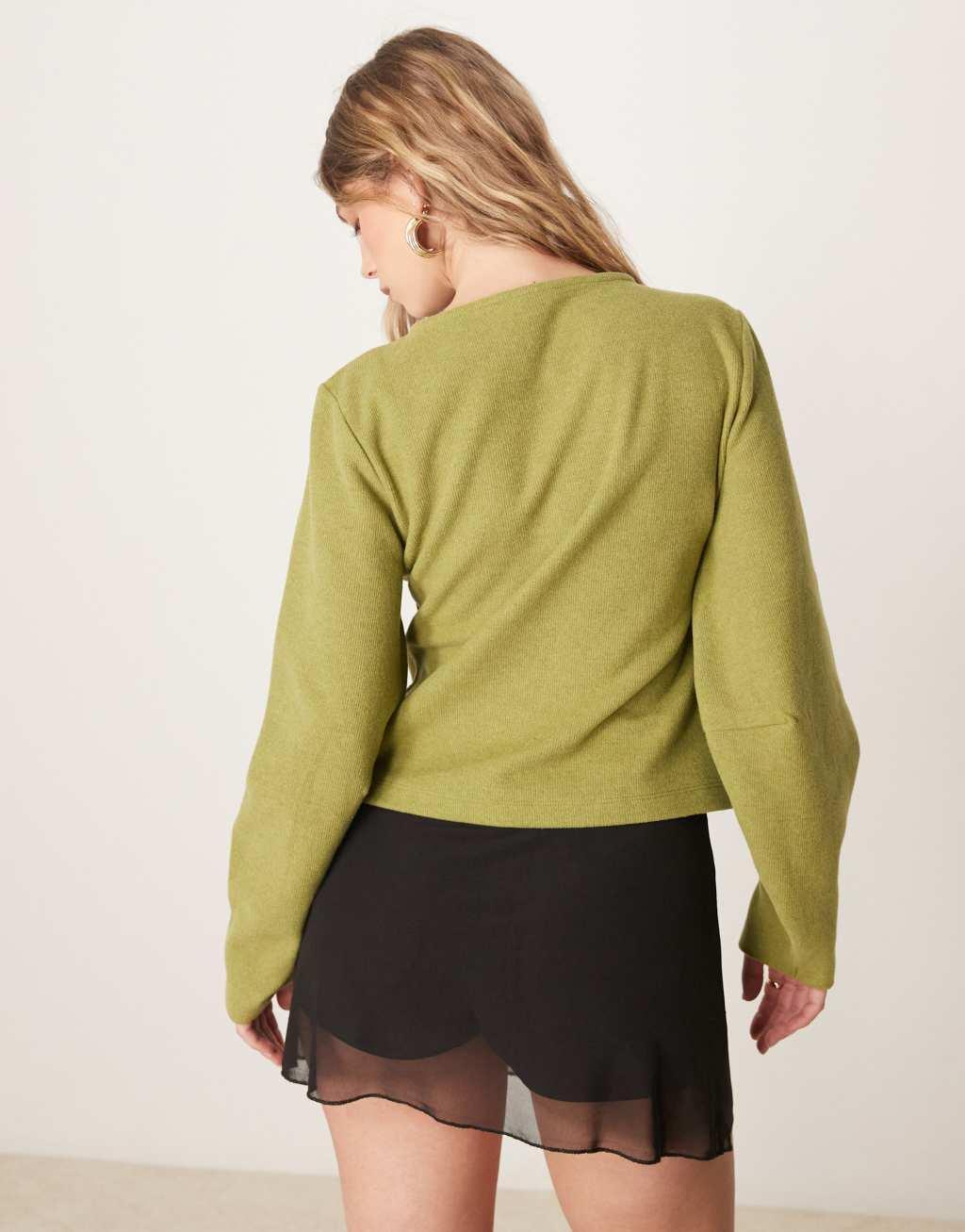 ASOS DESIGN cocoon super soft cardigan in olive Product Image