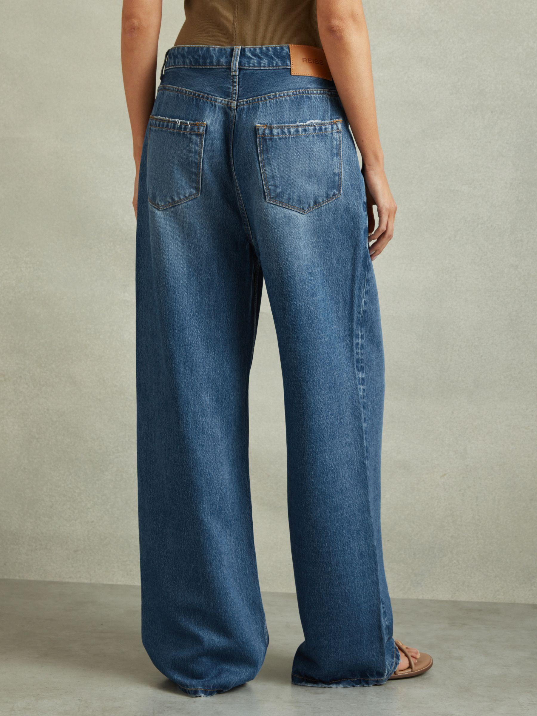 Lightweight Viscose Blend Relaxed Jeans in Mid Blue Product Image