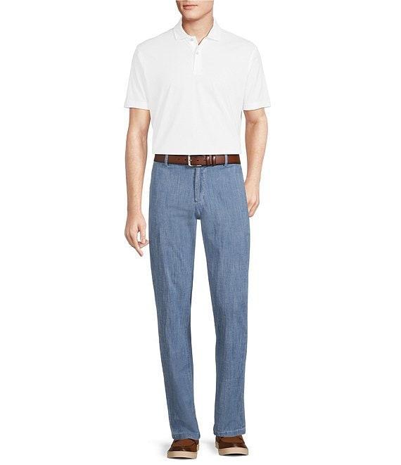 Cremieux Blue Label Madison Classic Fit Flat Front Chambray Pants Product Image