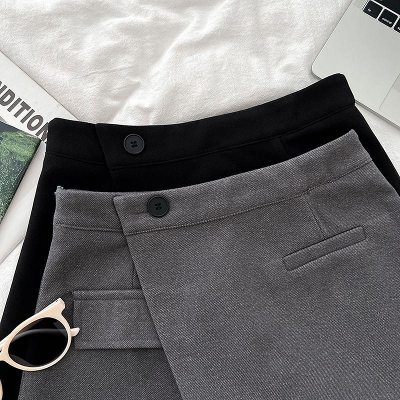 High Waist Plain Wrap Shorts Product Image