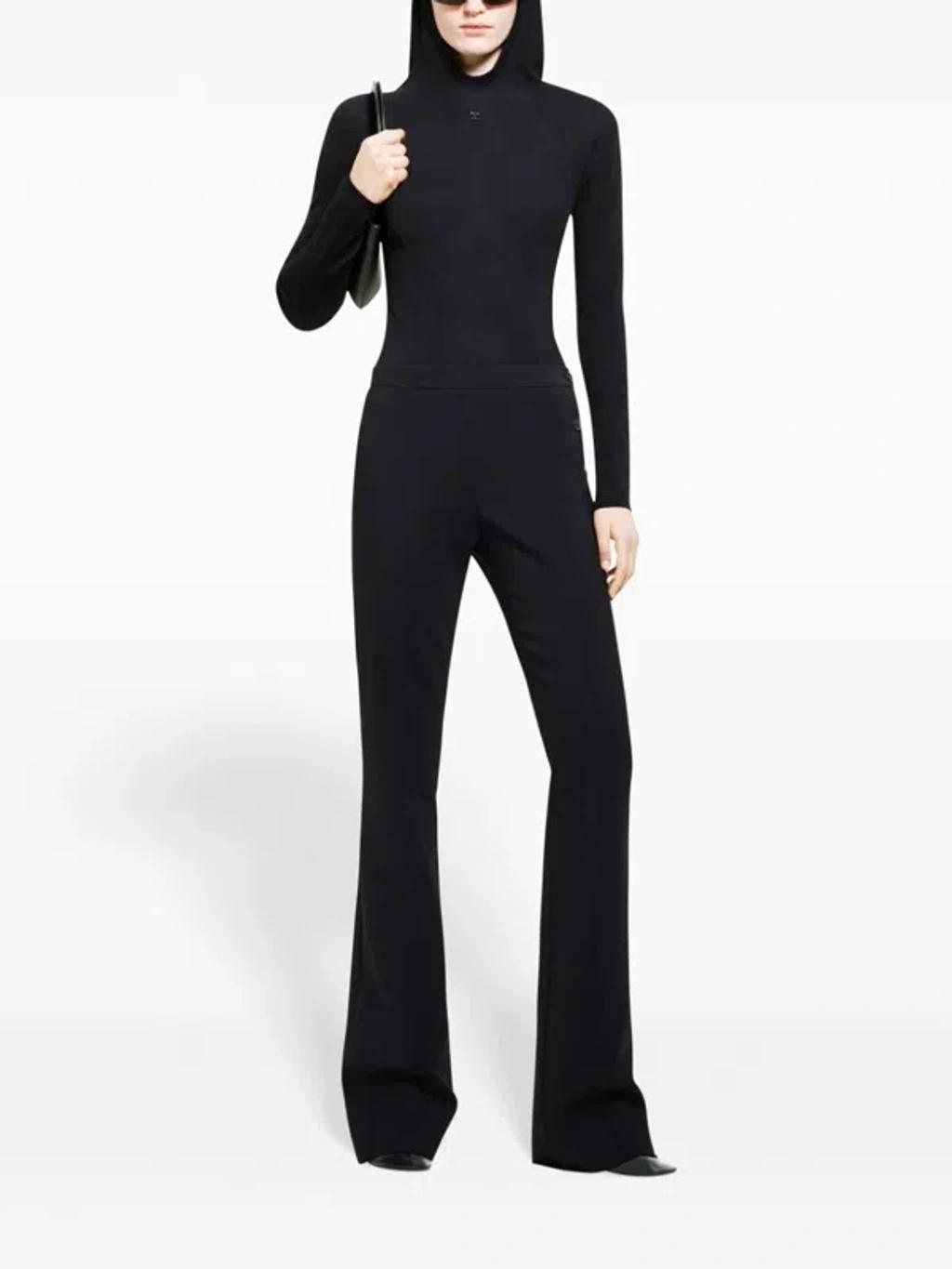 COURRÈGES Hooded Knitted Top In Black Product Image