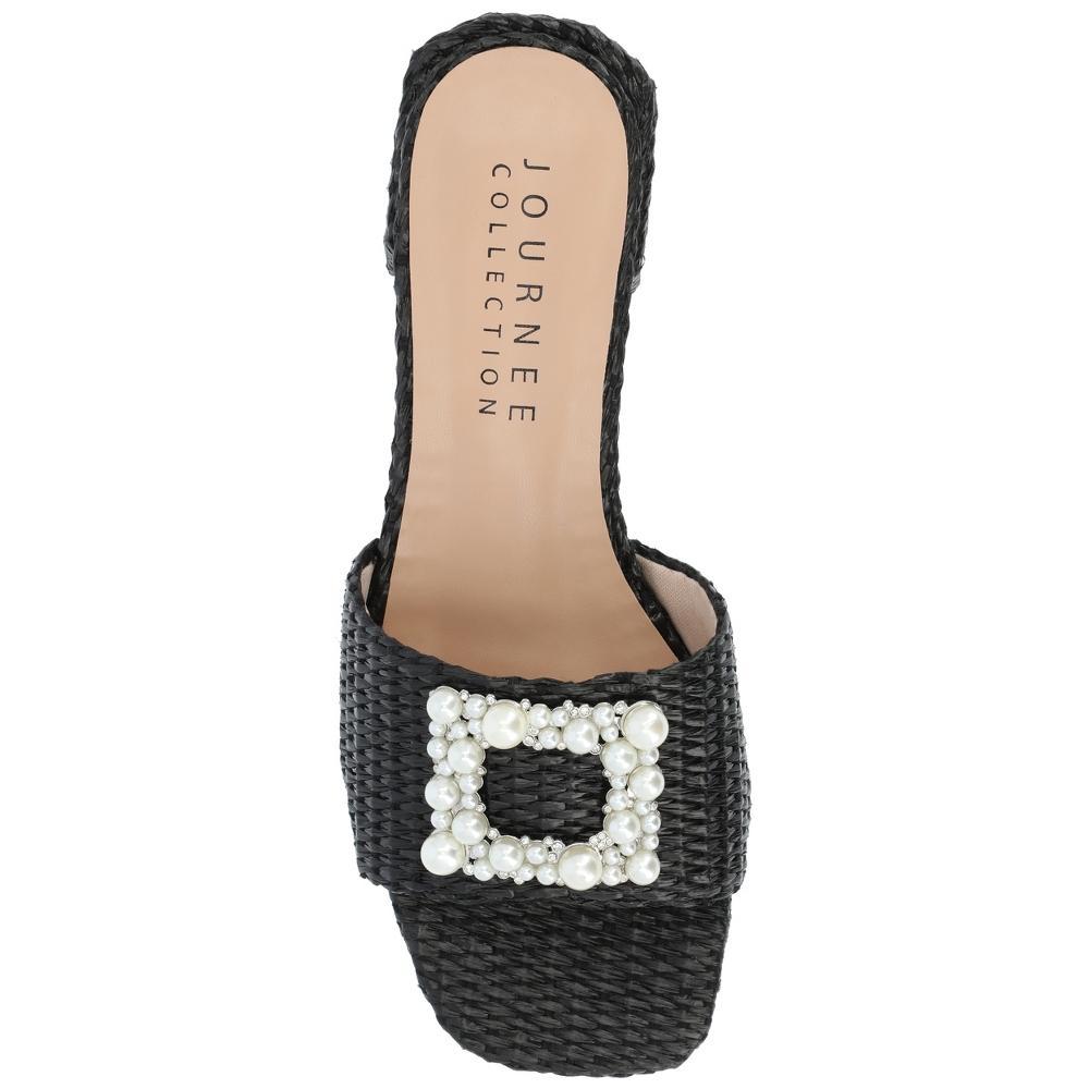 Journee Justina Women's Tru Comfort Foam™ Buckle Sandals, Size: 8.5, Black Product Image