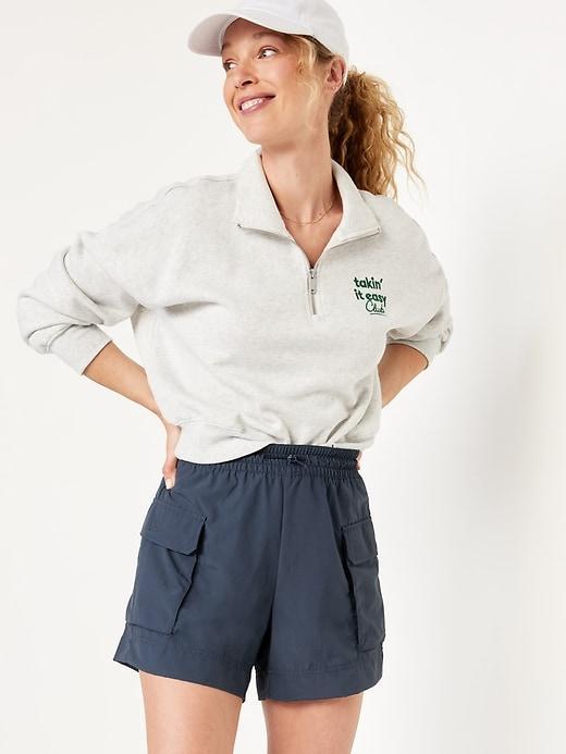 High-Waisted Cargo Utility Shorts -- 5-inch inseam Product Image