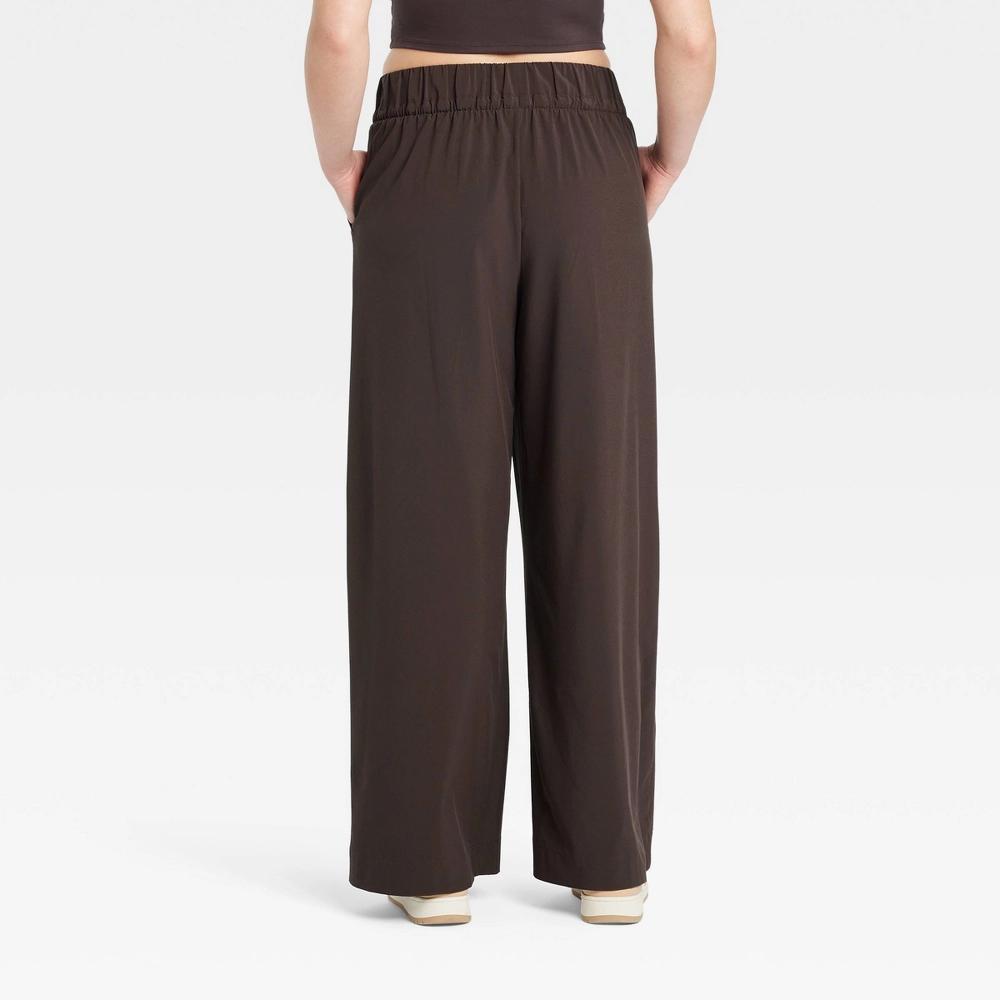 Women's Active Light High-Rise Wide Leg Pants - All In Motion™ Dark Brown M Product Image