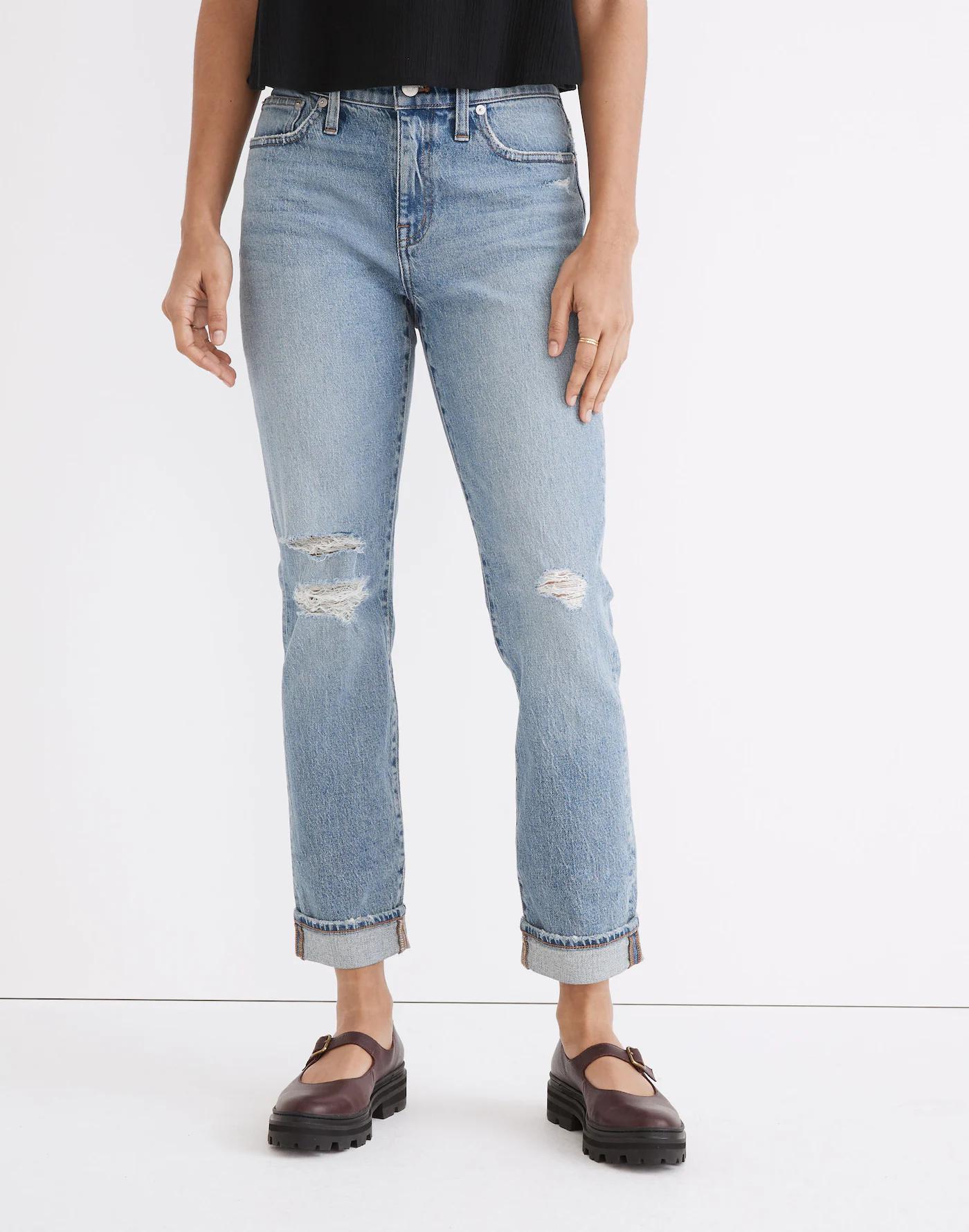 The High-Rise Slim Boyjean in Birchwood Wash Product Image