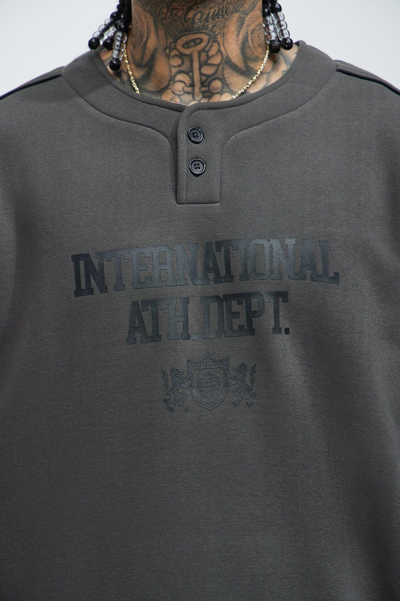 International Athletics Short Sleeve Henley - Black Product Image