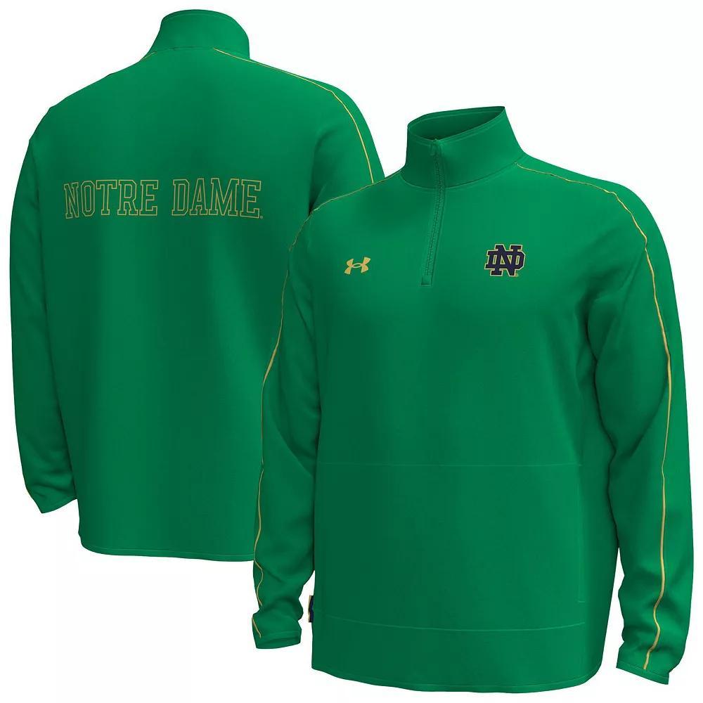 Men's Under Armour Kelly Green Notre Dame Fighting Irish Command Quarter-Zip Sweatshirt, Size: Small Product Image