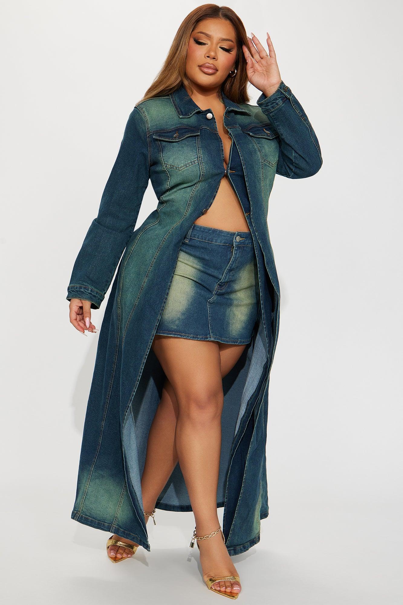 Follow My Lead Denim Trench - Dark Wash Product Image