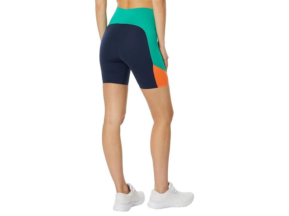 Sweaty Betty Power High-Waist 6 Biker Short Color-Block Blue) Women's Shorts Product Image