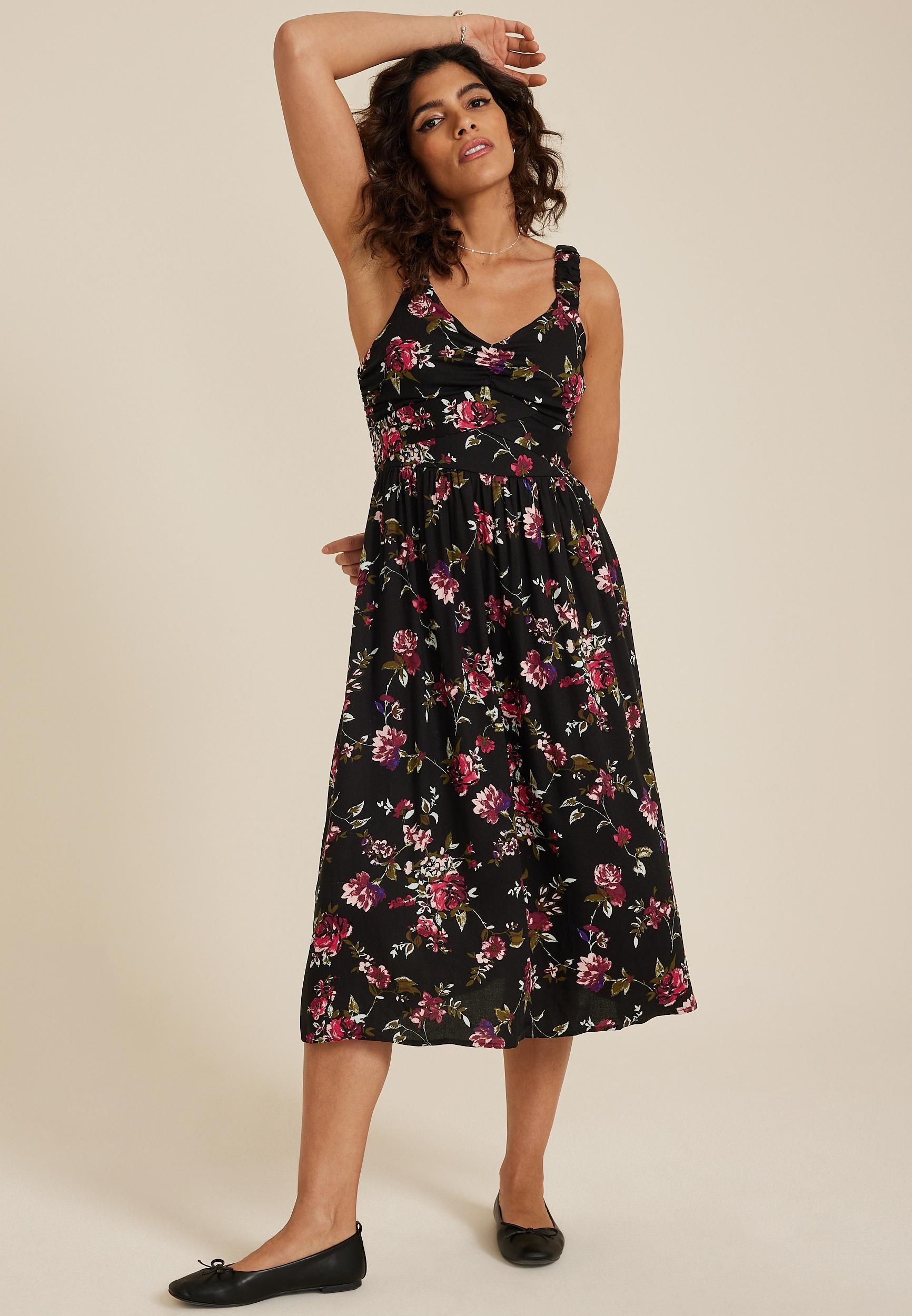 Maurices Womens Bare Floral Midi Dress Size X Small Product Image