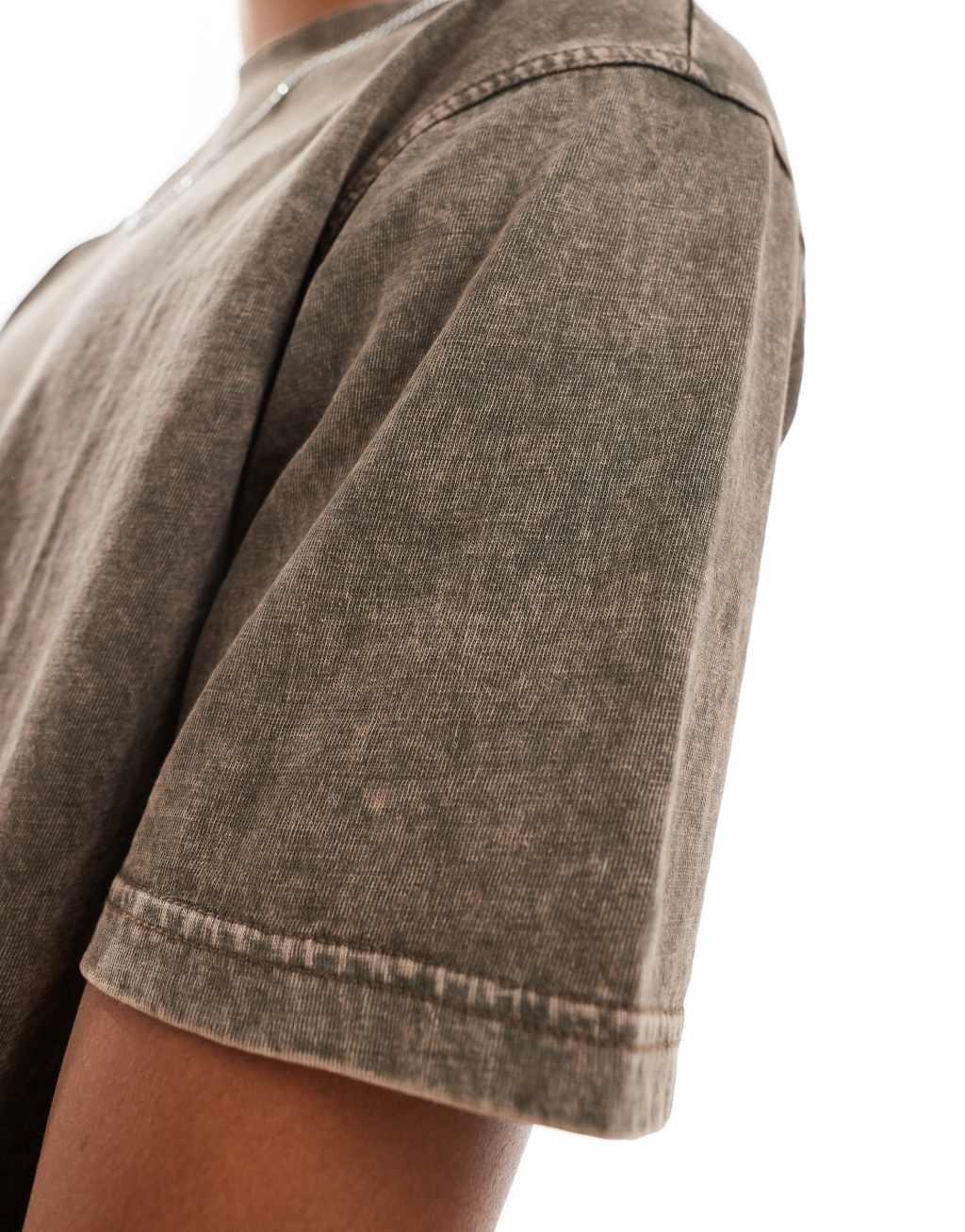 Another Influence acid wash oversized t-shirt in brown Product Image