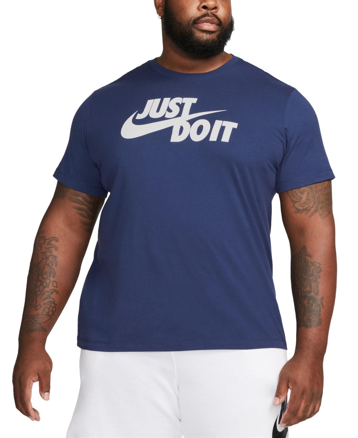 Men's Nike "Just Do It" Logo Tee, Size: Small, Black White Product Image