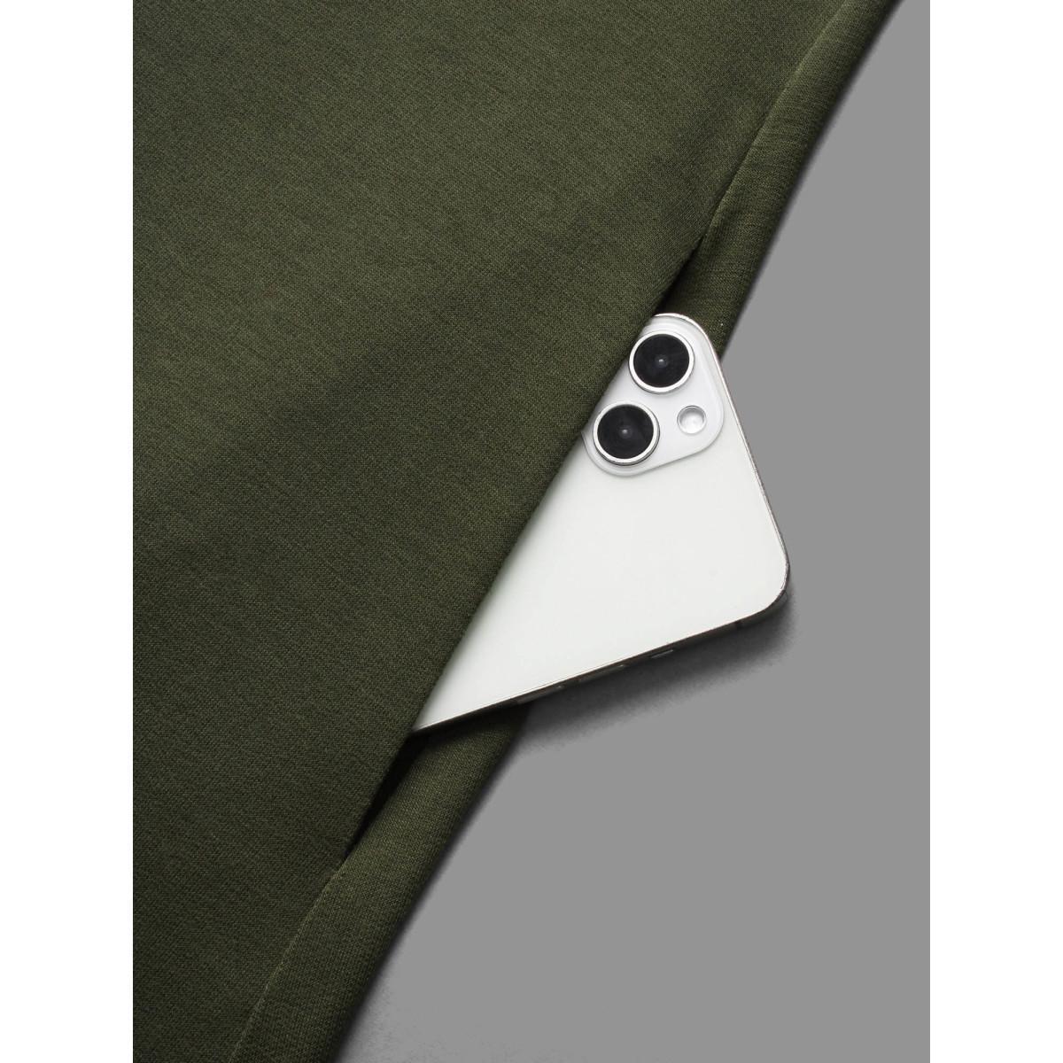 Plus Size Textured Patchwork Button Detail Midi Dress Sage Women Casual Texture Round Neck Long Sleeve Curvy BloomChic 22-24/3X Product Image