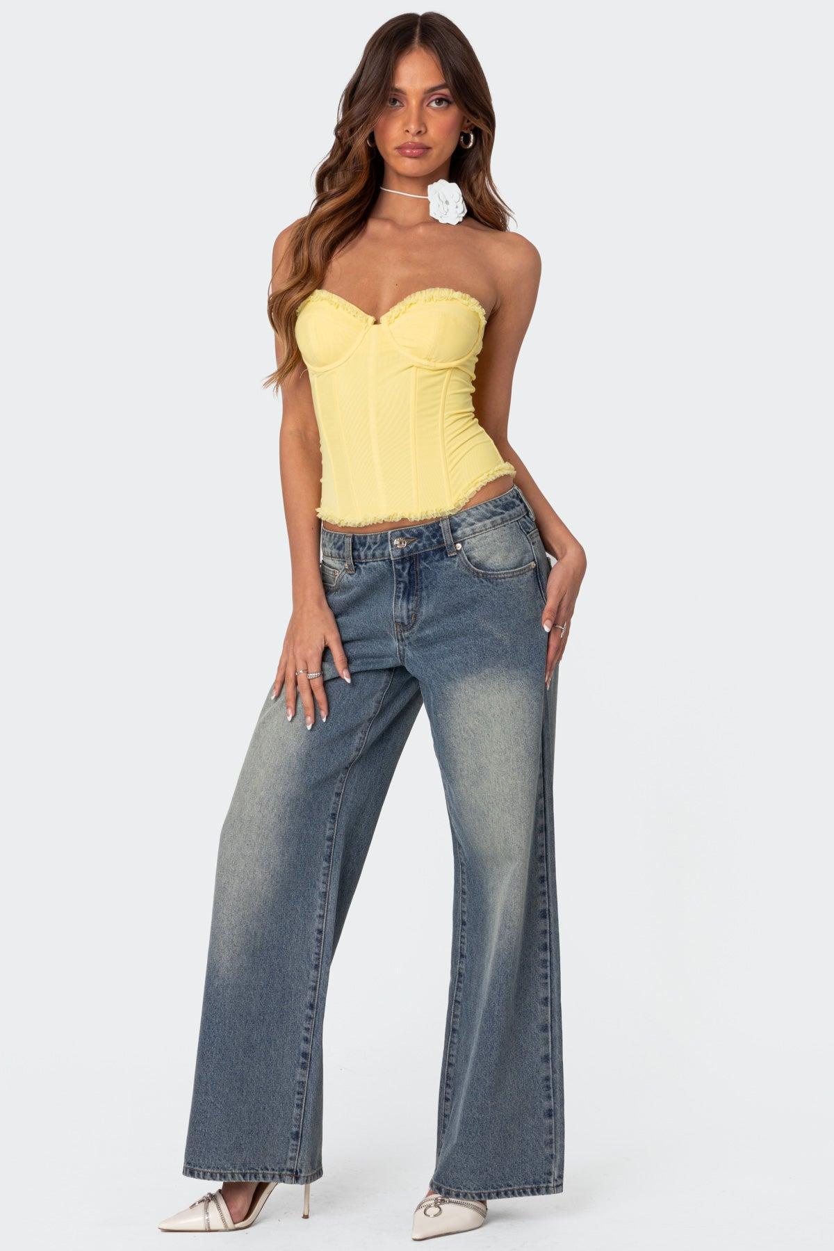 Magda Low Rise Acid Wash Jeans Product Image