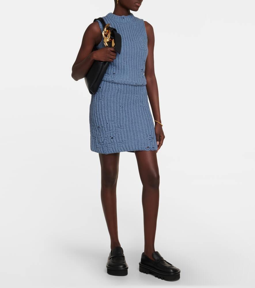 JW ANDERSON Minirock Aus Einem Baumwollgemisch In Denim Melange Product Image