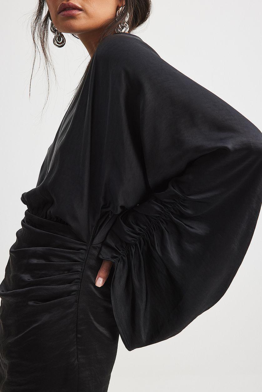 Draped Detail Satin Dress Product Image