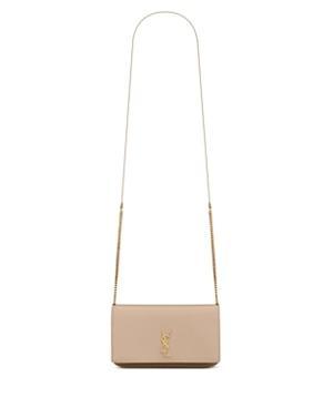 Womens Cassandre Phone Holder with Strap in Shiny Crocodile-Embossed Leather Product Image