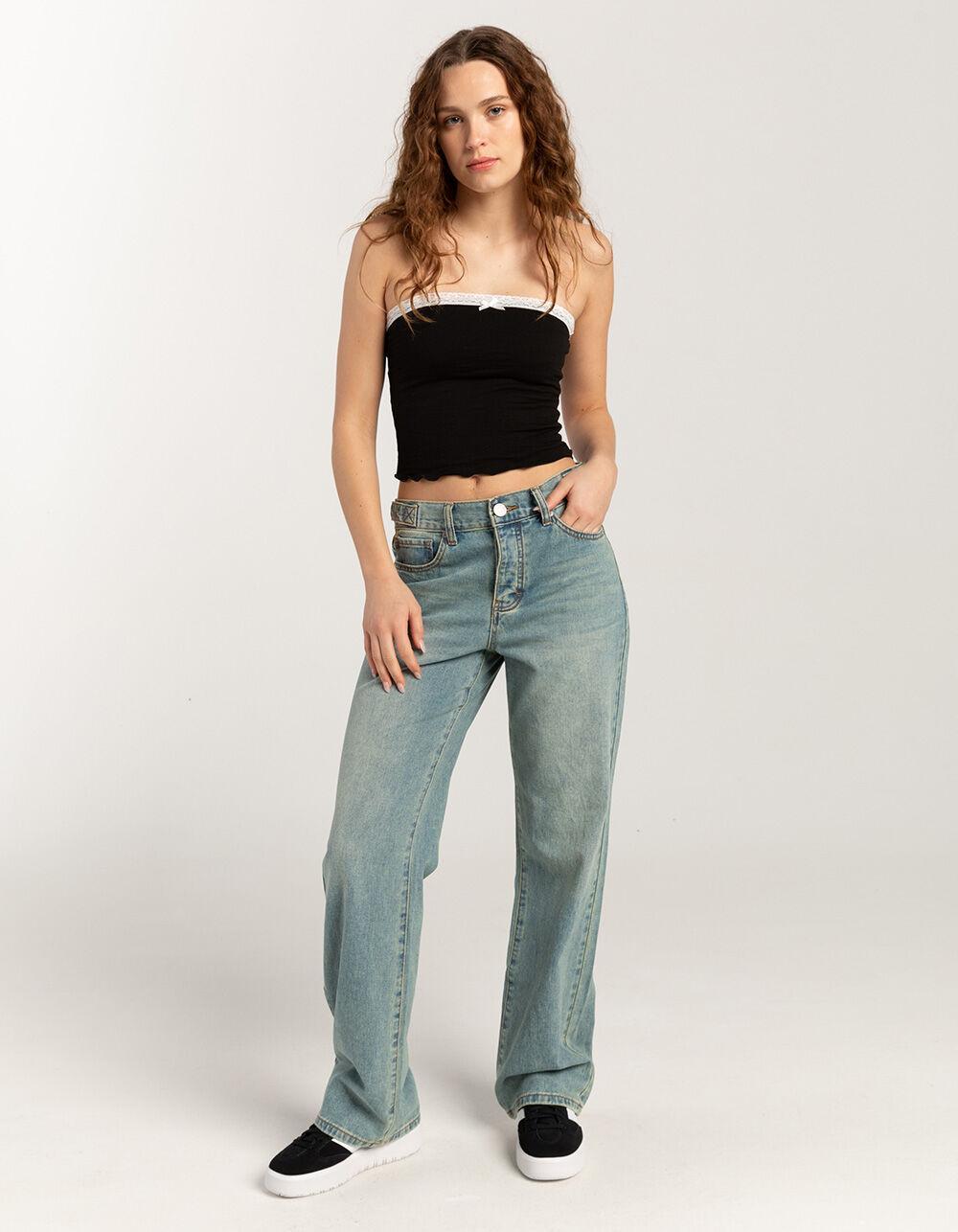 RSQ Womens Lace Trim Tube Top - BLACK Product Image