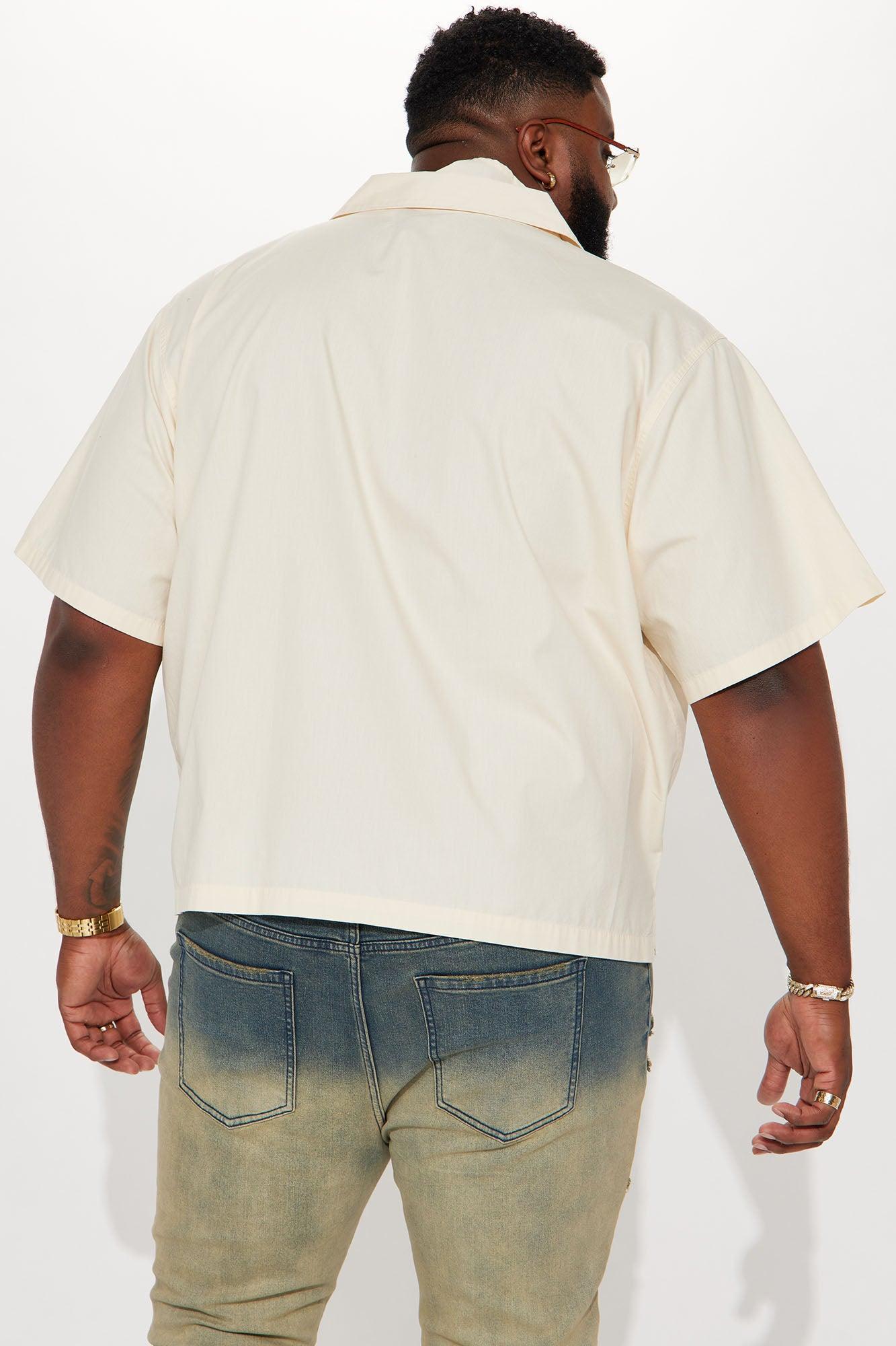 Ryland Relaxed Cotton Short Sleeve Cuban Shirt - OffWhite Product Image