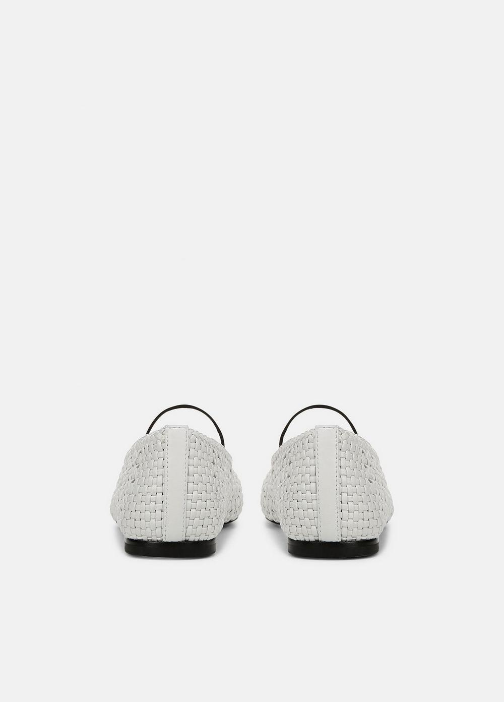 Womens Vivian Leather Mary Jane Flat, White, Size 5 Vince Product Image