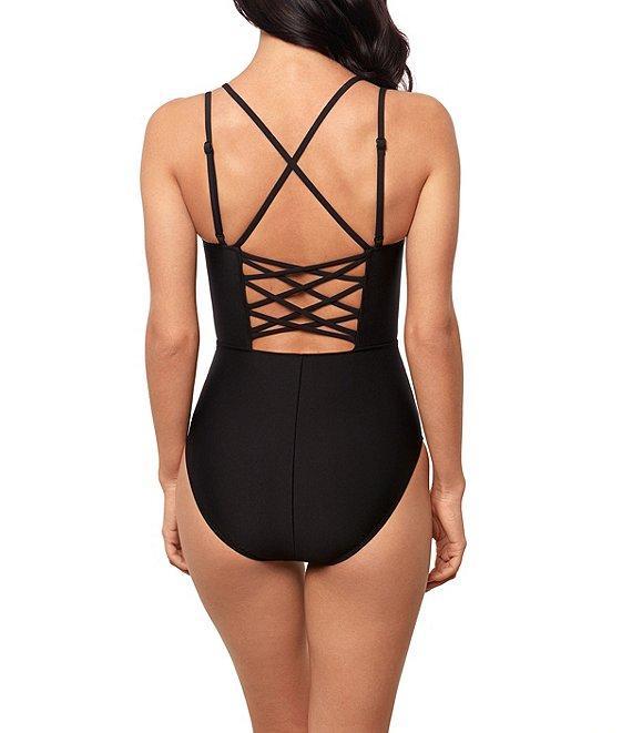 Magicsuit Solid Sigourney Scoop Neck Underwire Strappy Back One Piece Swimsuit Product Image