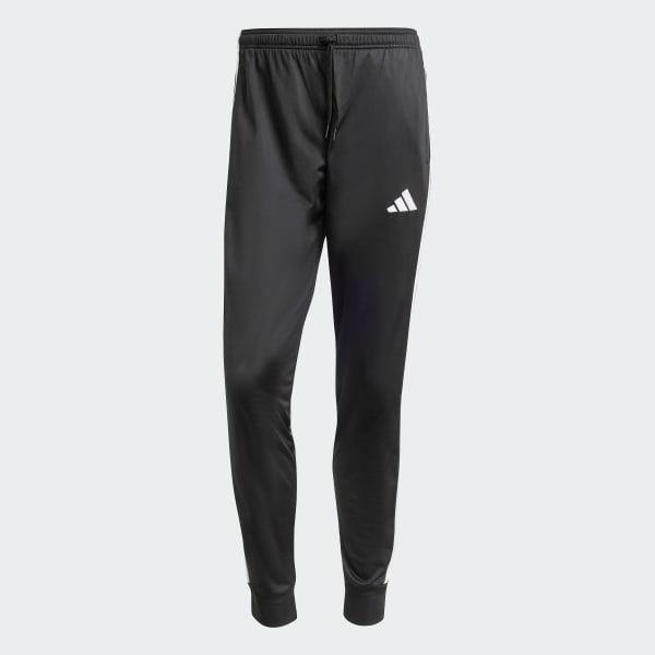 Men's adidas 3-Stripes Tricot Tapered Track Pants, Size: Small, Black Product Image