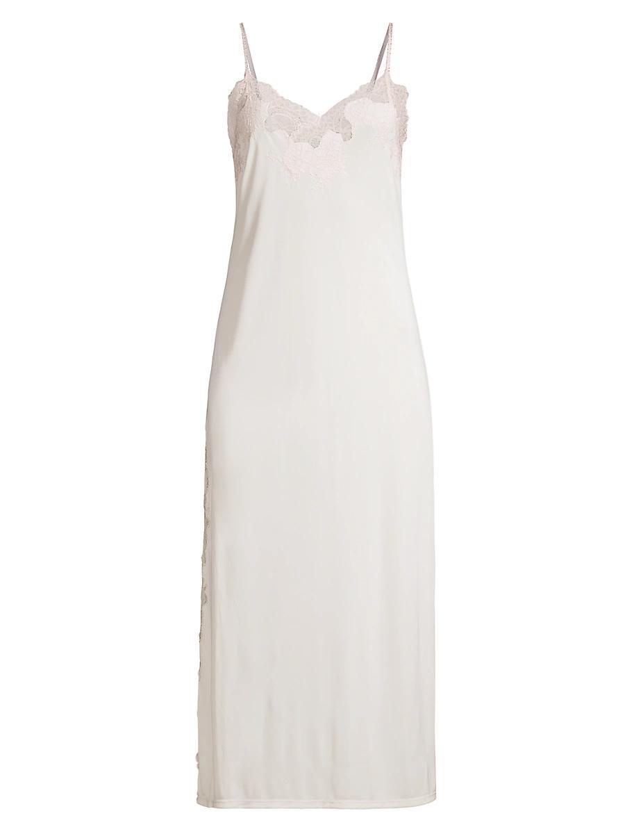 Womens Contrast Lace-Trim Nightdress Product Image