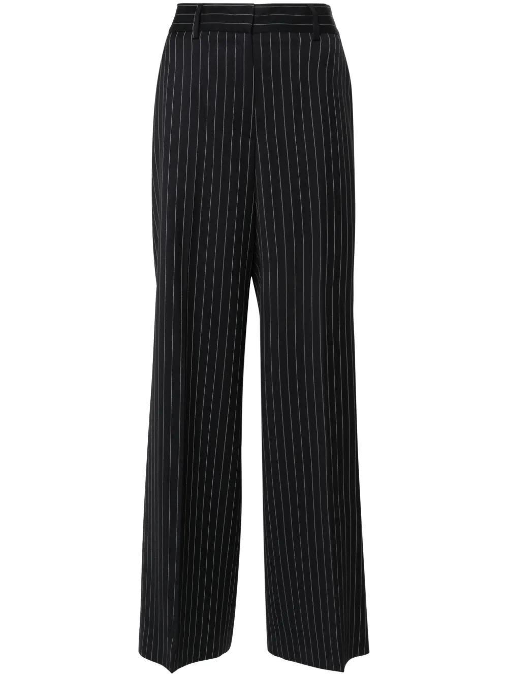 MSGM High-waist Straight-leg Trousers In Blue Product Image