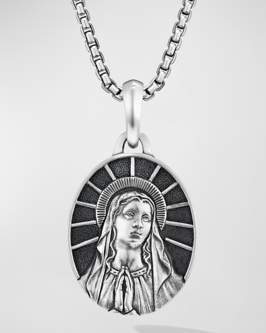 Mens Mary Pendant in Silver, 30mm Product Image