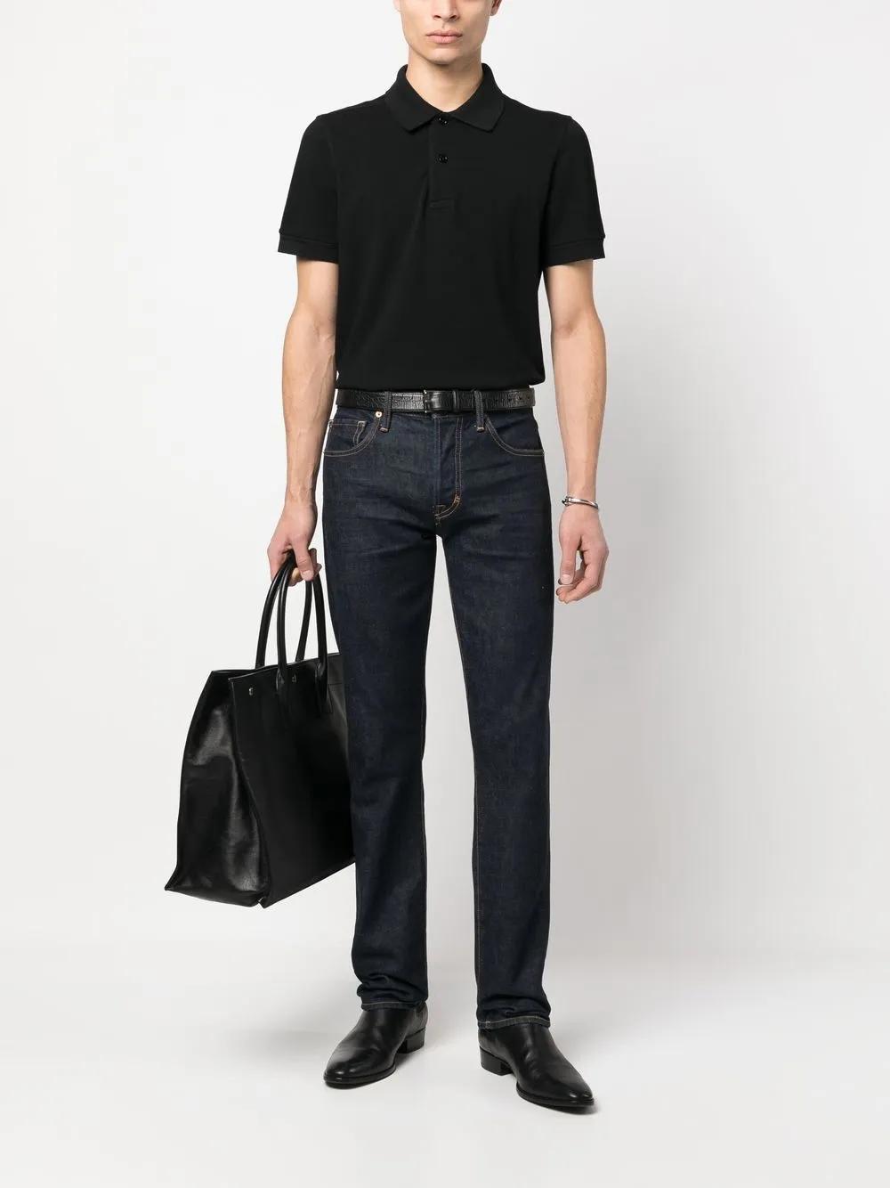short-sleeved cotton polo shirt  Product Image
