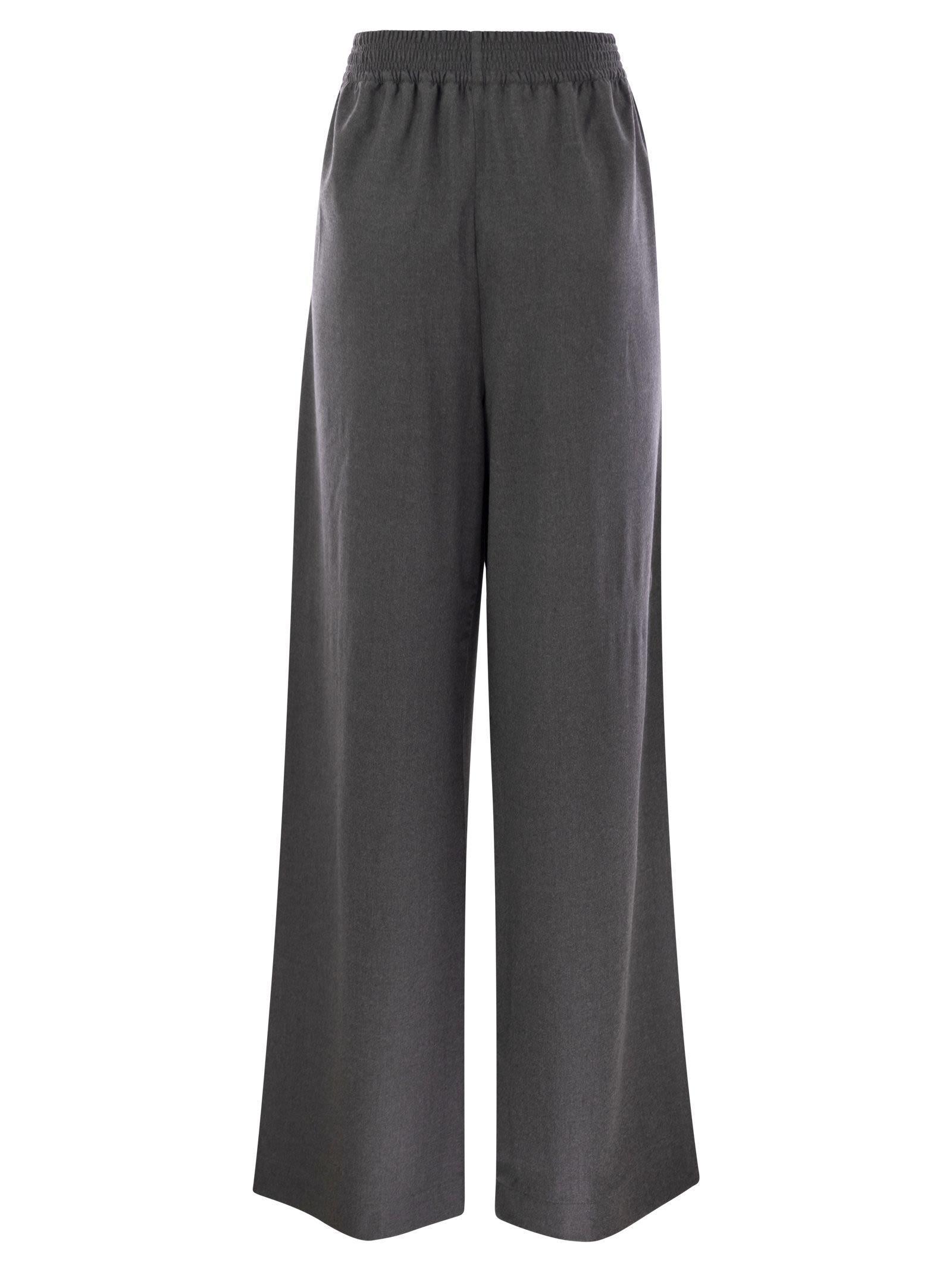 FABIANA FILIPPI Wide Flannel Trousers In Grey Product Image