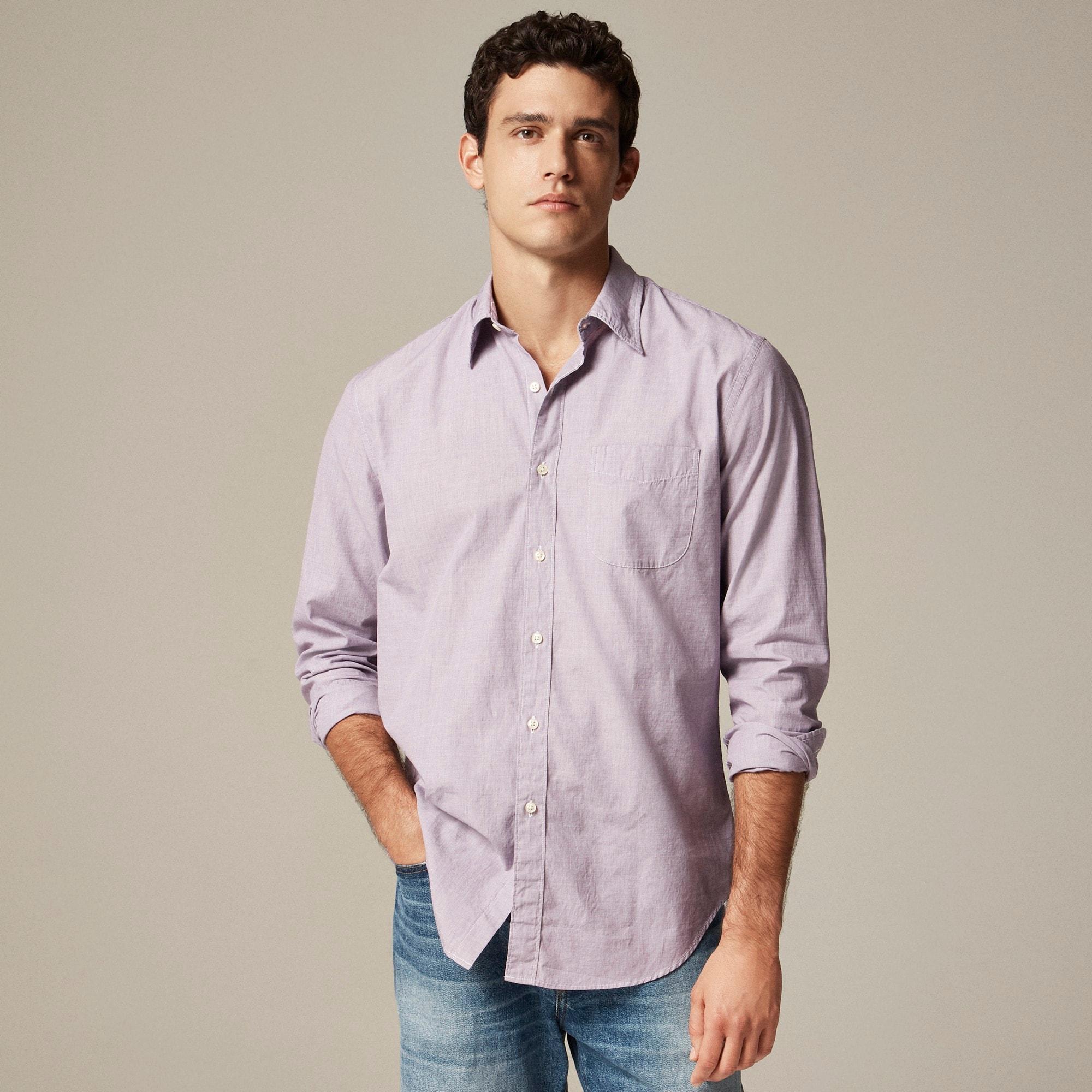 Secret Wash cotton poplin shirt with point collar Product Image